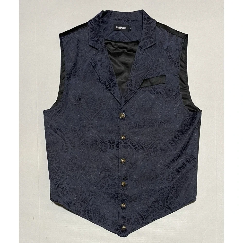 Vatpave Suit Vest Vest‎ Men's Size Large Victorian Steampunk Paisley Jacquard